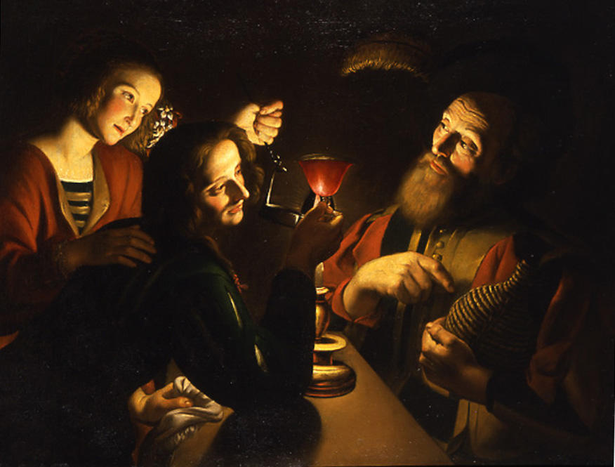 A Tavern Scene by Candlelight
